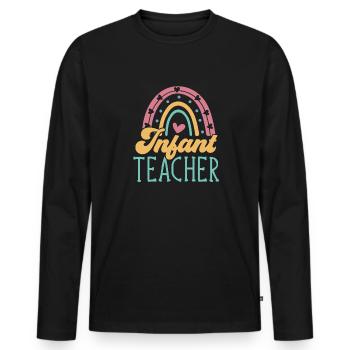 Kindergarten Teacher Daycare Center Educator - Men's Premium Organic Long Sleeve Shirt - black - Front - Nico (187cm)