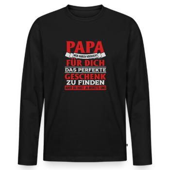Papa, tu nous as déjà le cadeau parfait - T-shirt manches longues Premium bio Homme - noir - Devant - Nico (187cm)
