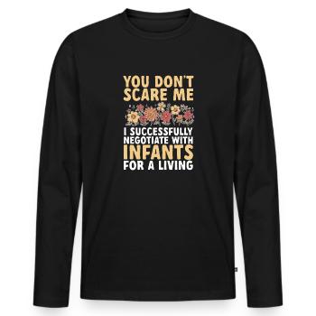 Kindergarten Teacher Daycare Center Educator - Men's Premium Organic Long Sleeve Shirt - black - Front - Nico (187cm)