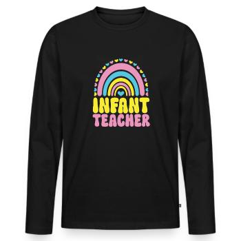Kindergarten Teacher Daycare Center Educator - Men's Premium Organic Long Sleeve Shirt - black - Front - Nico (187cm)