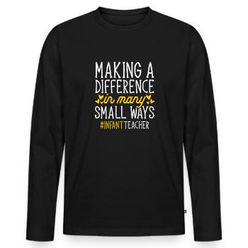 Kindergarten Teacher Daycare Center Educator - Men's Premium Organic Long Sleeve Shirt - black - Front - Nico (187cm)