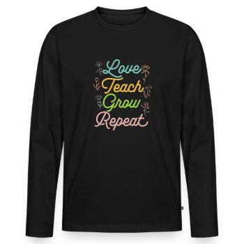 Kindergarten Teacher Daycare Center Educator - Men's Premium Organic Long Sleeve Shirt - black - Front - Nico (187cm)