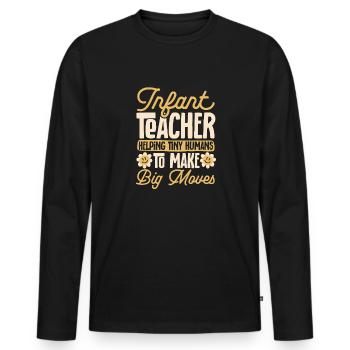 Kindergarten Teacher Daycare Center Educator - Men's Premium Organic Long Sleeve Shirt - black - Front - Nico (187cm)