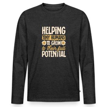 Kindergarten Teacher Daycare Center Educator - Men's Premium Organic Long Sleeve Shirt - heather anthracite - Front - Nico (187cm)