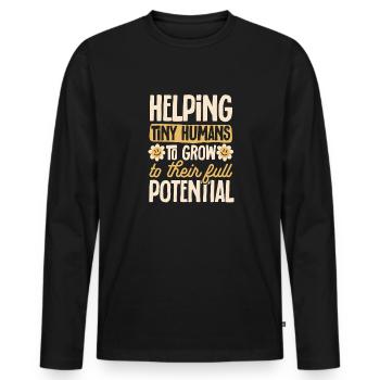 Kindergarten Teacher Daycare Center Educator - Men's Premium Organic Long Sleeve Shirt - black - Front - Nico (187cm)
