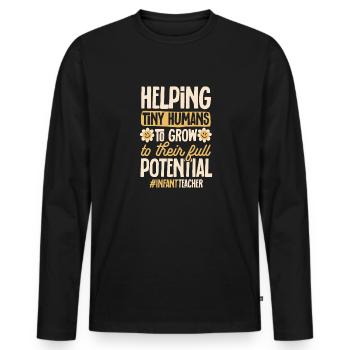 Kindergarten Teacher Daycare Center Educator - Men's Premium Organic Long Sleeve Shirt - black - Front - Nico (187cm)