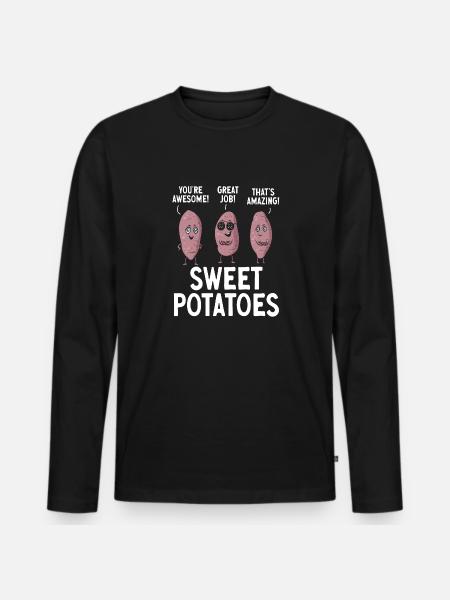 Sweet Potato Root Vegetables - Men's Premium Organic Long Sleeve Shirt - black