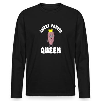 Légumes-racines de patates douces - T-shirt manches longues Premium bio Homme - noir - Devant - Nico (187cm)
