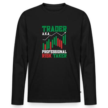 Trading Krypto Aktienmarkt Investor Day Trader - Männer Premium Bio Langarmshirt - Schwarz - Vorne - Nico (187cm)