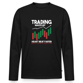 Trading Crypto Stock Market Investor Day Trader - T-shirt manches longues Premium bio Homme - noir - Devant - Nico (187cm)