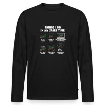 Trading Krypto Aktienmarkt Investor Day Trader - Männer Premium Bio Langarmshirt - Schwarz - Vorne - Nico (187cm)