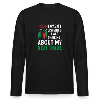 Trading Crypto Stock Market Investor Day Trader - T-shirt manches longues Premium bio Homme - noir - Devant - Nico (187cm)