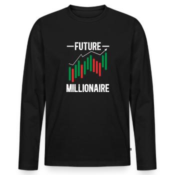 Trading Crypto Stock Market Investor Day Trader - T-shirt manches longues Premium bio Homme - noir - Devant - Nico (187cm)