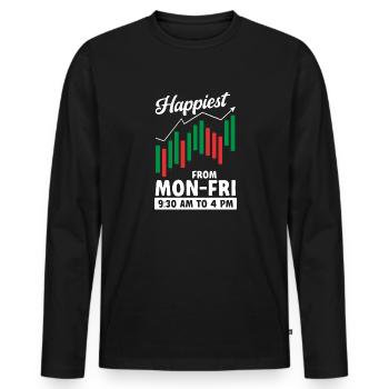 Trading Krypto Aktienmarkt Investor Day Trader - Männer Premium Bio Langarmshirt - Schwarz - Vorne - Nico (187cm)