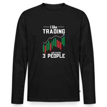 Trading Crypto Stock Market Investor Day Trader - T-shirt manches longues Premium bio Homme - noir - Devant - Nico (187cm)