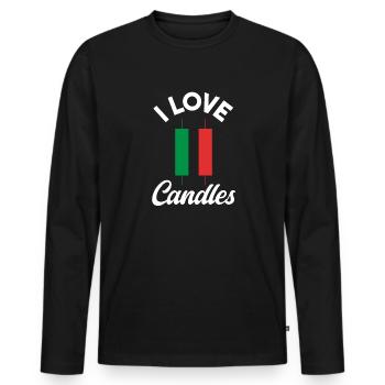 Trading Crypto Stock Market Investor Day Trader - T-shirt manches longues Premium bio Homme - noir - Devant - Nico (187cm)