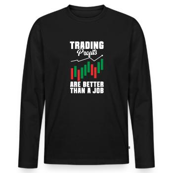 Trading Krypto Aktienmarkt Investor Day Trader - Männer Premium Bio Langarmshirt - Schwarz - Vorne - Nico (187cm)