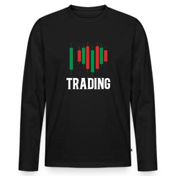 Trading Krypto Aktienmarkt Investor Day Trader - Männer Premium Bio Langarmshirt - Schwarz - Vorne - Nico (187cm)