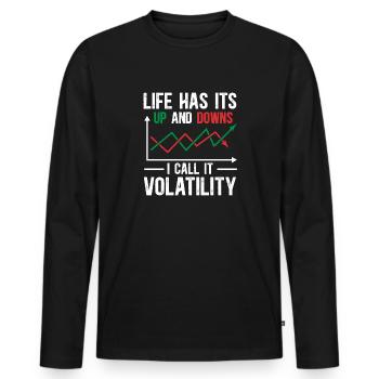 Trading Crypto Stock Market Investor Day Trader - T-shirt manches longues Premium bio Homme - noir - Devant - Nico (187cm)