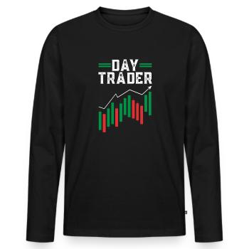 Trading Krypto Aktienmarkt Investor Day Trader - Männer Premium Bio Langarmshirt - Schwarz - Vorne - Nico (187cm)