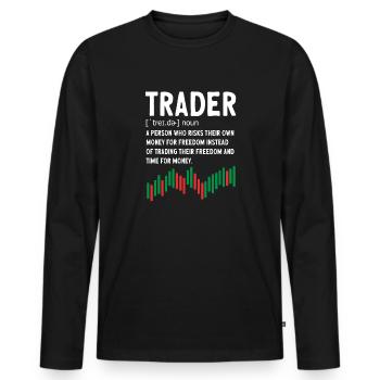 Trading Krypto Aktienmarkt Investor Day Trader - Männer Premium Bio Langarmshirt - Schwarz - Vorne - Nico (187cm)