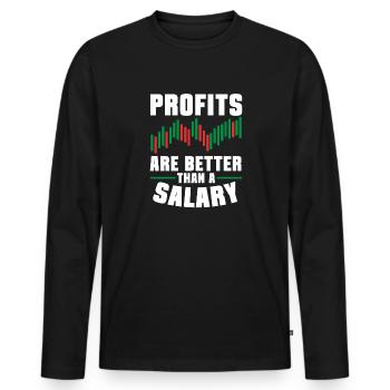 Trading Crypto Stock Market Investor Day Trader - T-shirt manches longues Premium bio Homme - noir - Devant - Nico (187cm)