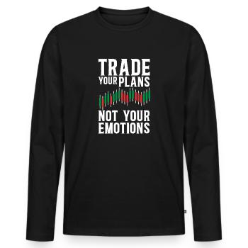 Trading Crypto Stock Market Investor Day Trader - T-shirt manches longues Premium bio Homme - noir - Devant - Nico (187cm)