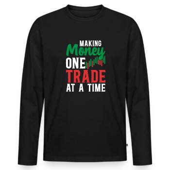 Trading Krypto Aktienmarkt Investor Day Trader - Männer Premium Bio Langarmshirt - Schwarz - Vorne - Nico (187cm)