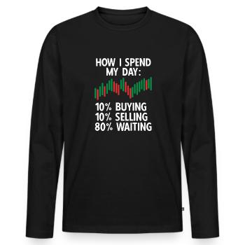 Trading Krypto Aktienmarkt Investor Day Trader - Männer Premium Bio Langarmshirt - Schwarz - Vorne - Nico (187cm)