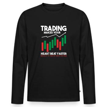 Trading Krypto Aktienmarkt Investor Day Trader - Männer Premium Bio Langarmshirt - Schwarz - Vorne - Nico (187cm)