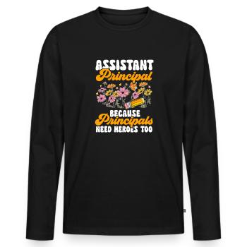 Deputy Principal - Men's Premium Organic Long Sleeve Shirt - black - Front - Nico (187cm)