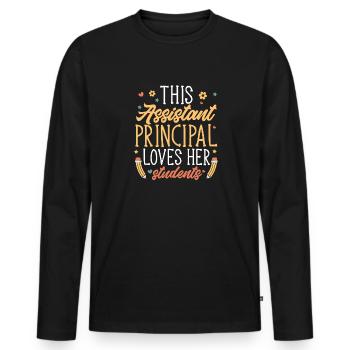 Stellvertretende Schulleiterin - Männer Premium Bio Langarmshirt - Schwarz - Vorne - Nico (187cm)