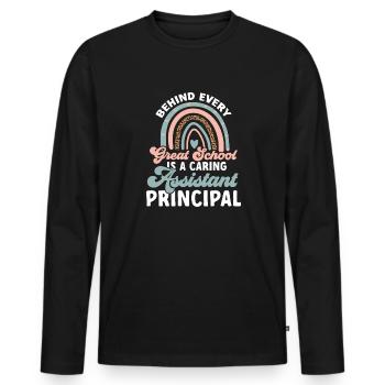 Stellvertretende Schulleiterin - Männer Premium Bio Langarmshirt - Schwarz - Vorne - Nico (187cm)