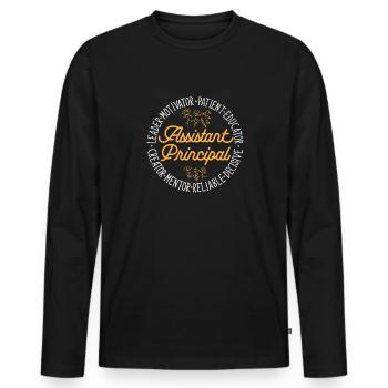Directeur adjoint - T-shirt manches longues Premium bio Homme - noir - Devant - Nico (187cm)