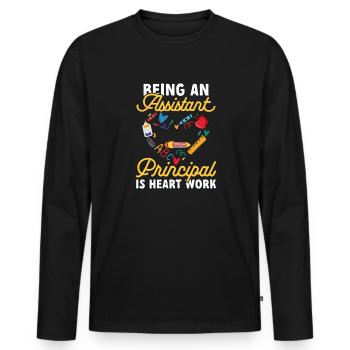 Deputy Principal - Men's Premium Organic Long Sleeve Shirt - black - Front - Nico (187cm)