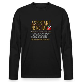 Stellvertretende Schulleiterin - Männer Premium Bio Langarmshirt - Schwarz - Vorne - Nico (187cm)