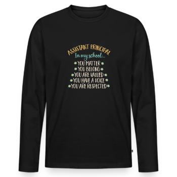 Deputy Principal - Men's Premium Organic Long Sleeve Shirt - black - Front - Nico (187cm)