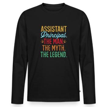 Deputy Principal - Men's Premium Organic Long Sleeve Shirt - black - Front - Nico (187cm)