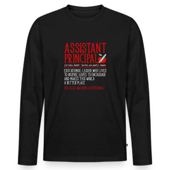 Deputy Principal - Men's Premium Organic Long Sleeve Shirt - black - Front - Nico (187cm)