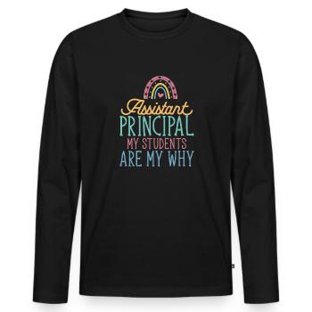 Stellvertretende Schulleiterin - Männer Premium Bio Langarmshirt - Schwarz - Vorne - Nico (187cm)