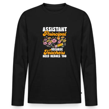 Stellvertretende Schulleiterin - Männer Premium Bio Langarmshirt - Schwarz - Vorne - Nico (187cm)