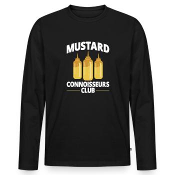 Senf Moutarde - T-shirt manches longues Premium bio Homme - noir - Devant - Nico (187cm)