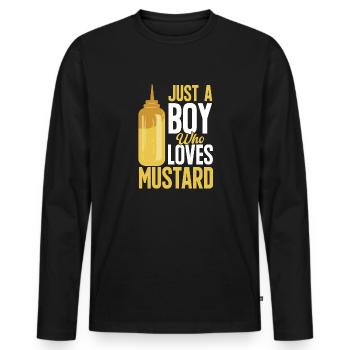Senf Moutarde - T-shirt manches longues Premium bio Homme - noir - Devant - Nico (187cm)