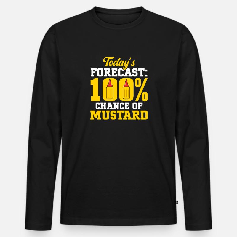 Senf Mustard - Männer Premium Bio Langarmshirt - Schwarz