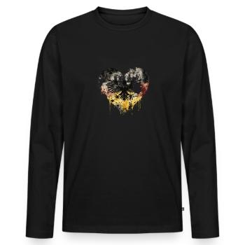 Allemagne Patriotisme de cœur avec style - T-shirt manches longues Premium bio Homme - noir - Devant - Nico (187cm)