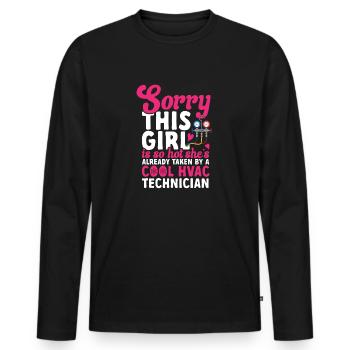 Chauffage, Climatisation, Ventilation, Technicien - T-shirt manches longues Premium bio Homme - noir - Devant - Nico (187cm)