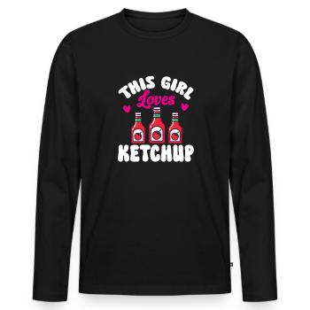 Ketchup Ketchup à la tomate - T-shirt manches longues Premium bio Homme - noir - Devant - Nico (187cm)