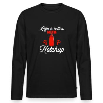 Ketchup Ketchup à la tomate - T-shirt manches longues Premium bio Homme - noir - Devant - Nico (187cm)