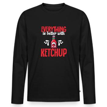 Ketchup Ketchup à la tomate - T-shirt manches longues Premium bio Homme - noir - Devant - Nico (187cm)