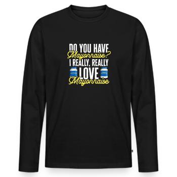 Mayonnaise - T-shirt manches longues Premium bio Homme - noir - Devant - Nico (187cm)